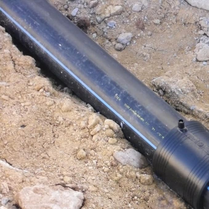 Suinga Tubo acqua potabile 50 mm 10 bar 100 m | Tubo 50 mm PE100 alimentare alta densità | Tubo polietilene fascia blu AENOR, nero