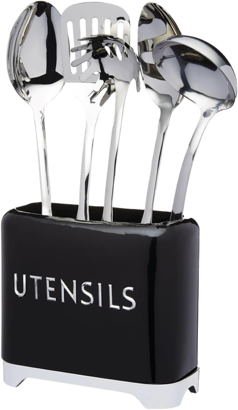 KitchenCraft Lovello Utensil Holder, 20 x 10 x 16 cm - Midnight Black