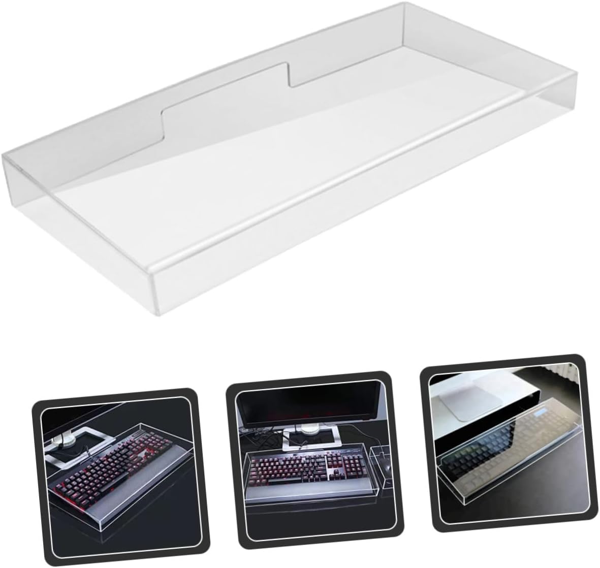 Transparent Acrylic Keyboard Cover Dust Protector for Mechanical Keyboards Fits Keeps Dirt and Spills Away Easy to Clean for Use