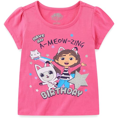 DREAMWORKS GABBY'S DOLLHOUSE Birthday Girls Short Sleeve T-Shirt for Toddlers and Big Kids