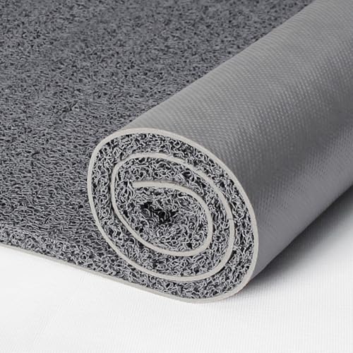 雨除け防音マット 室外万能 太めワイヤーコイル + PVC 滑り止め エアコン / 屋根対応 雨音低減防音マット 防音・吸音マット エアコン室外機と金属屋根の雨音対策に 防水・防サビ・防カビ 室外での使用に最適(Gray,1.6x6m(62.9x236.2