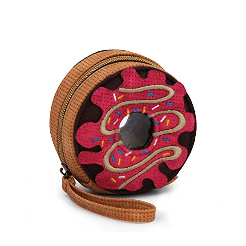 Porte-monnaie Ring Oh My Pop! Popnut rose petit porte-clés rond zippé