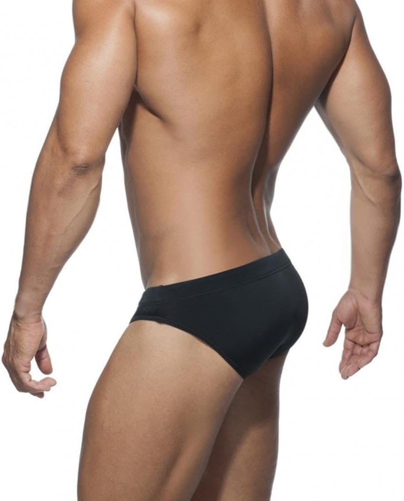 Mens Swim Briefs Sexy Bikini Swimwear Quick Dry Drawstring Retro Swimsuit with Pad - Image 3