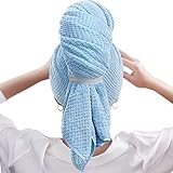 Sucedul Large Microfiber Hair Towel Wrap for Women, 41 x 27.5 Inch Super Absorbent Hair Drying Towel