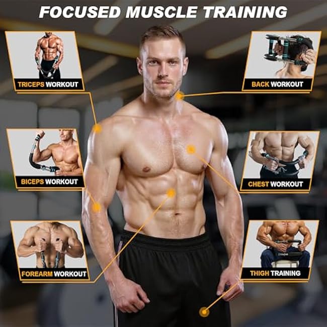 Twister Arm Exerciser Bar ¨C Heavy Duty Adjustable Resistance (60-110 lbs) for Chest, Arms & Shoulders ¨C Portable Home Fitness Equipment for Strength Training Anywhere