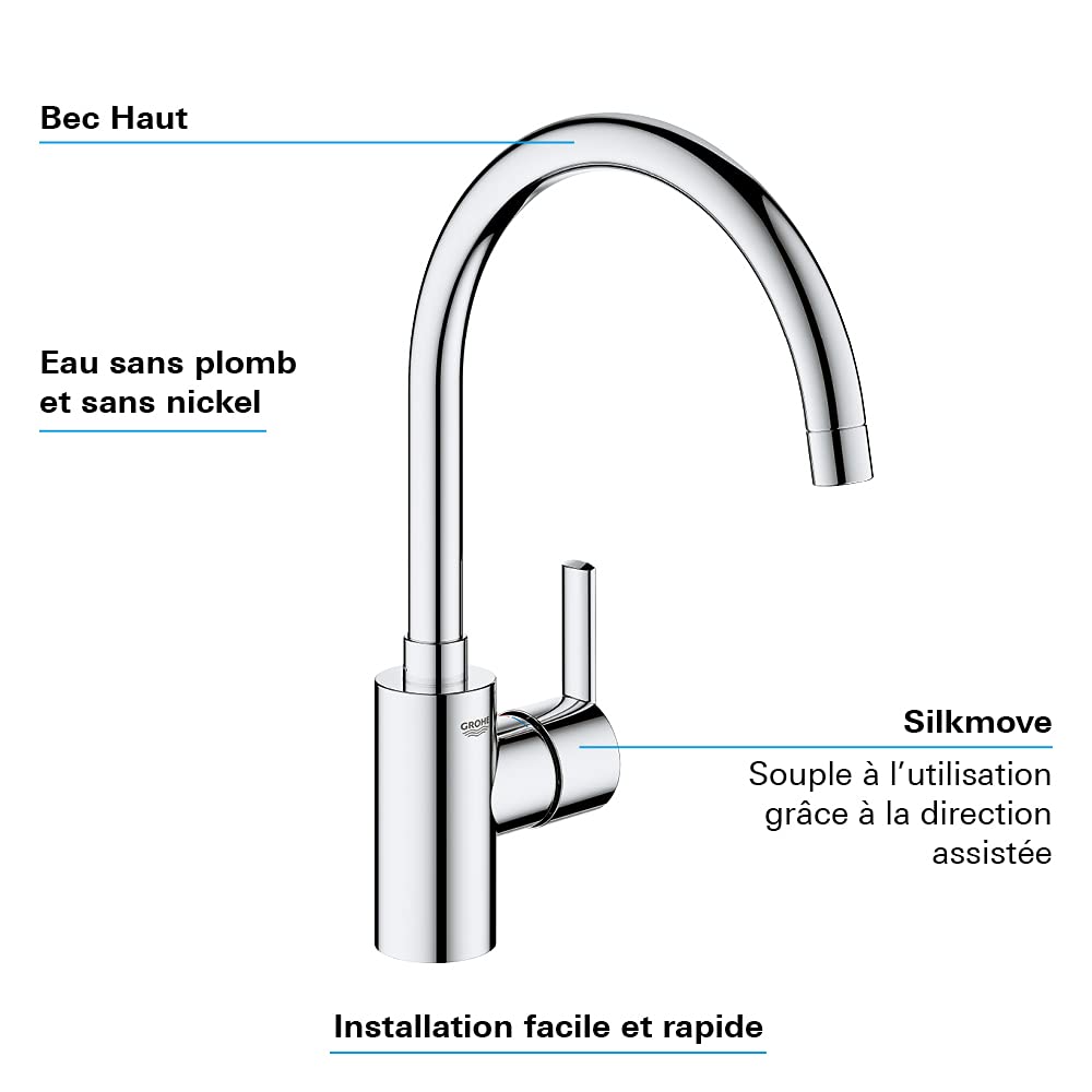 Mitigeur monocommande Evier Feel Chromé 32670002 (Import Allemagne)