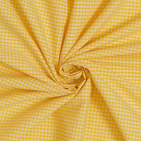 Yellow Gingham Polycotton Fabric by The Meter 1/8 Inch Check 114cm 45 Inch Wide Cover
