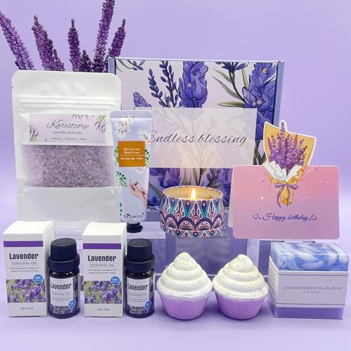 Birthday Gifts for Women, Happy Birthday Pamper Hampers Relaxation Bath Set Package for Her, Birthday Presents Gift Box for Best Friends Mum Sister Auntie Wife, Ladies Birthday Gift Set Idea Birthday Gifts for Women, Happy Birthday Pamper Hampers Relaxation Bath Set Package for Her, Birthday Presents Gift Box for Best Friends Mum Sister Auntie Wife, Ladies Birthday Gift Set Idea