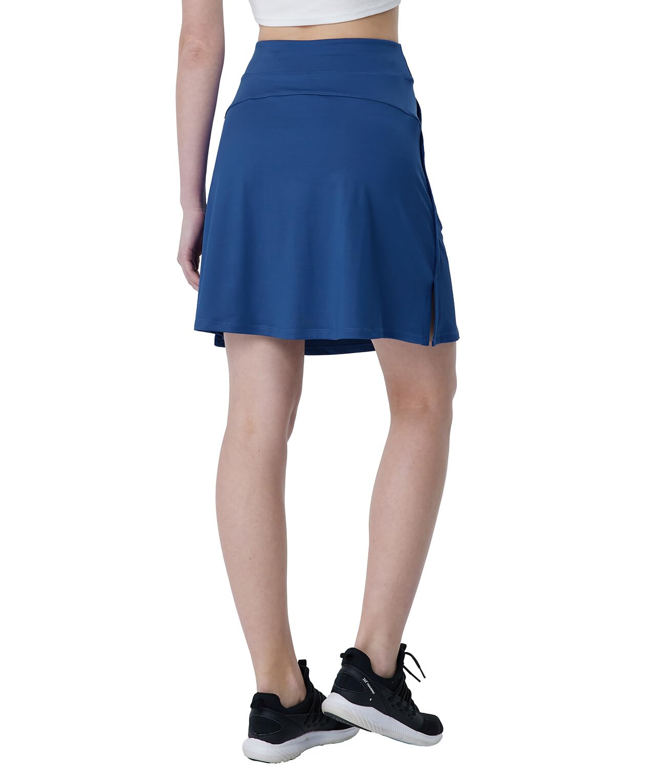 Skort damska spódnica do kolan, aktywna spódnica turystyczna ze spodniami wewnętrznymi, spódnica tenisowa z kieszeniami, letnia spódnica sportowa, rozcięcie po bokach, spódnica Skort,
