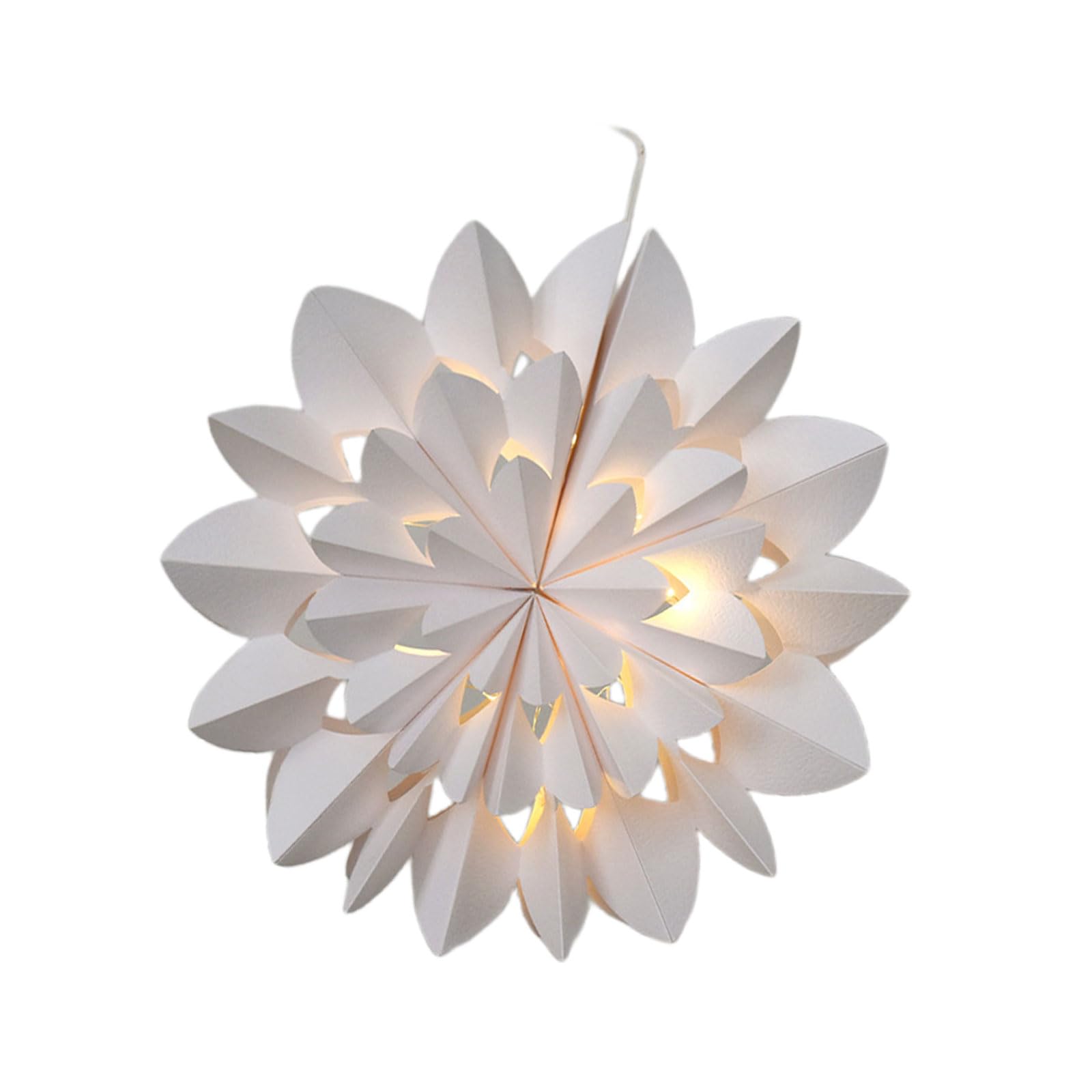 Flocon de neige suspendu déco papier LED blanc chaud haut de gamme