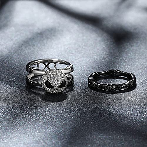 Image of Jeulia inchRomantic Soul Knot Sterling Silver Interchangeable Ring Set for Women Wife Girlfriend Engagement Wedding Anniversary Valentin's Day Birthday With Jewelry Box