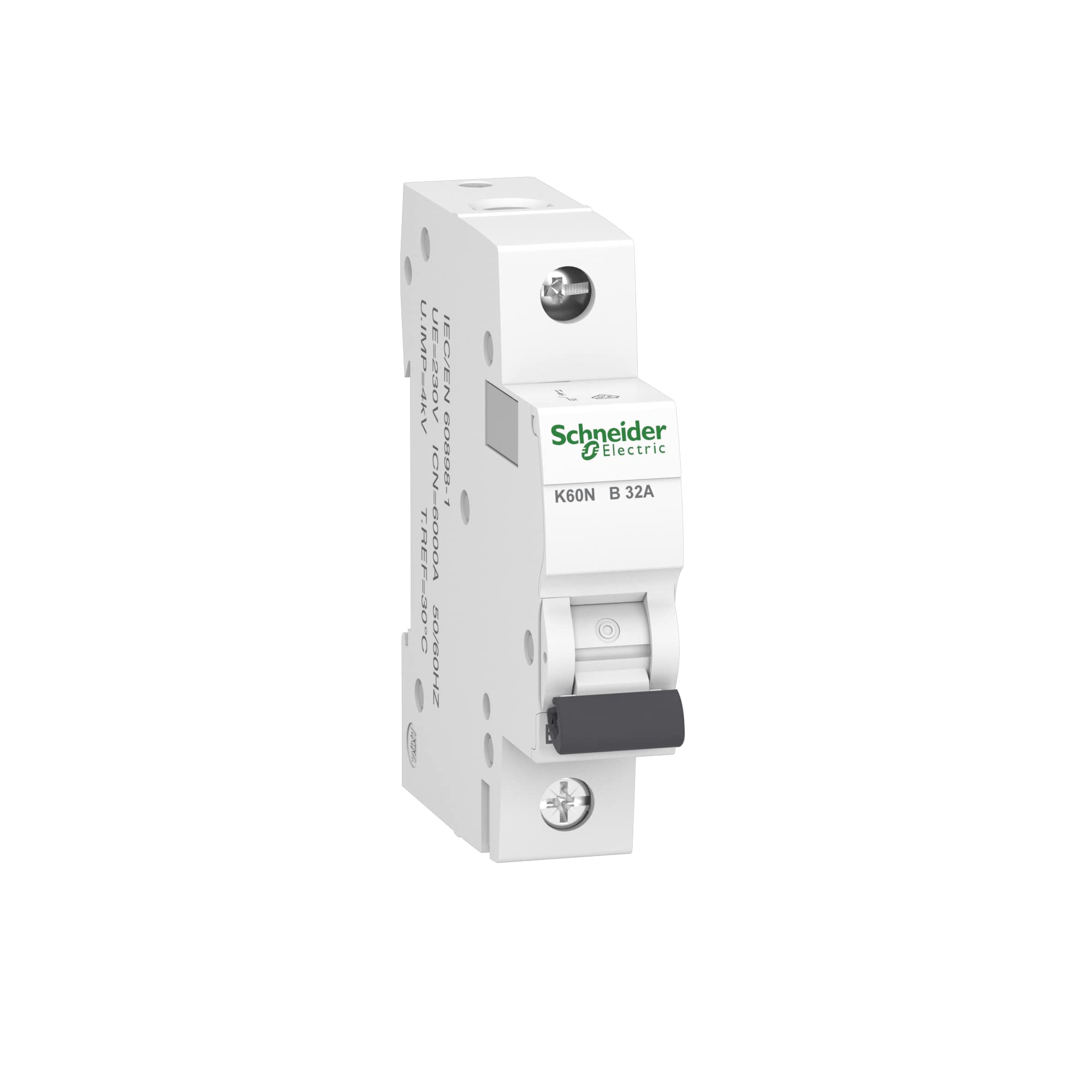 Schneider Electric A9K01132 Circuit Breaker Trip Switch K60N 1P, 32A, B Characteristics, 6kA, 32 Ampere B