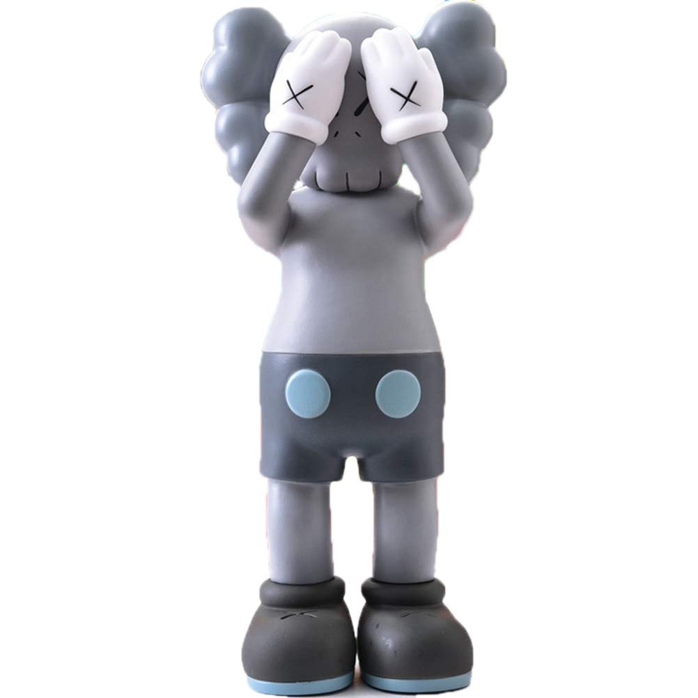 QYF KAWS Doll Figure Statue Standing Posture Covering Face ， Street Art PVC KW Original Companion Dolls Art Toys Ornaments (Color : Gray, Size : 20cm)