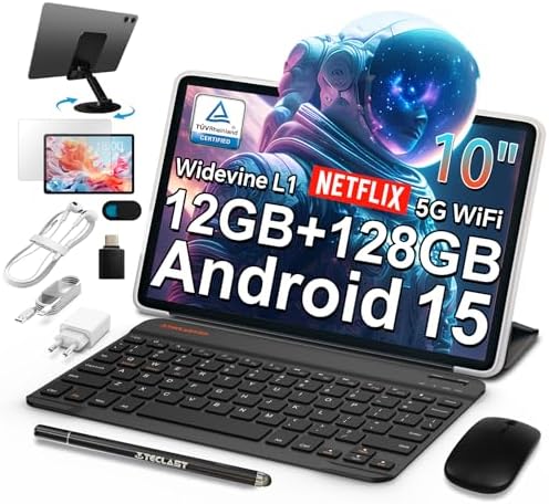 TECLAST P30T Tablet 10 Pulgadas Android 15 Tableta con 10 Accesor...