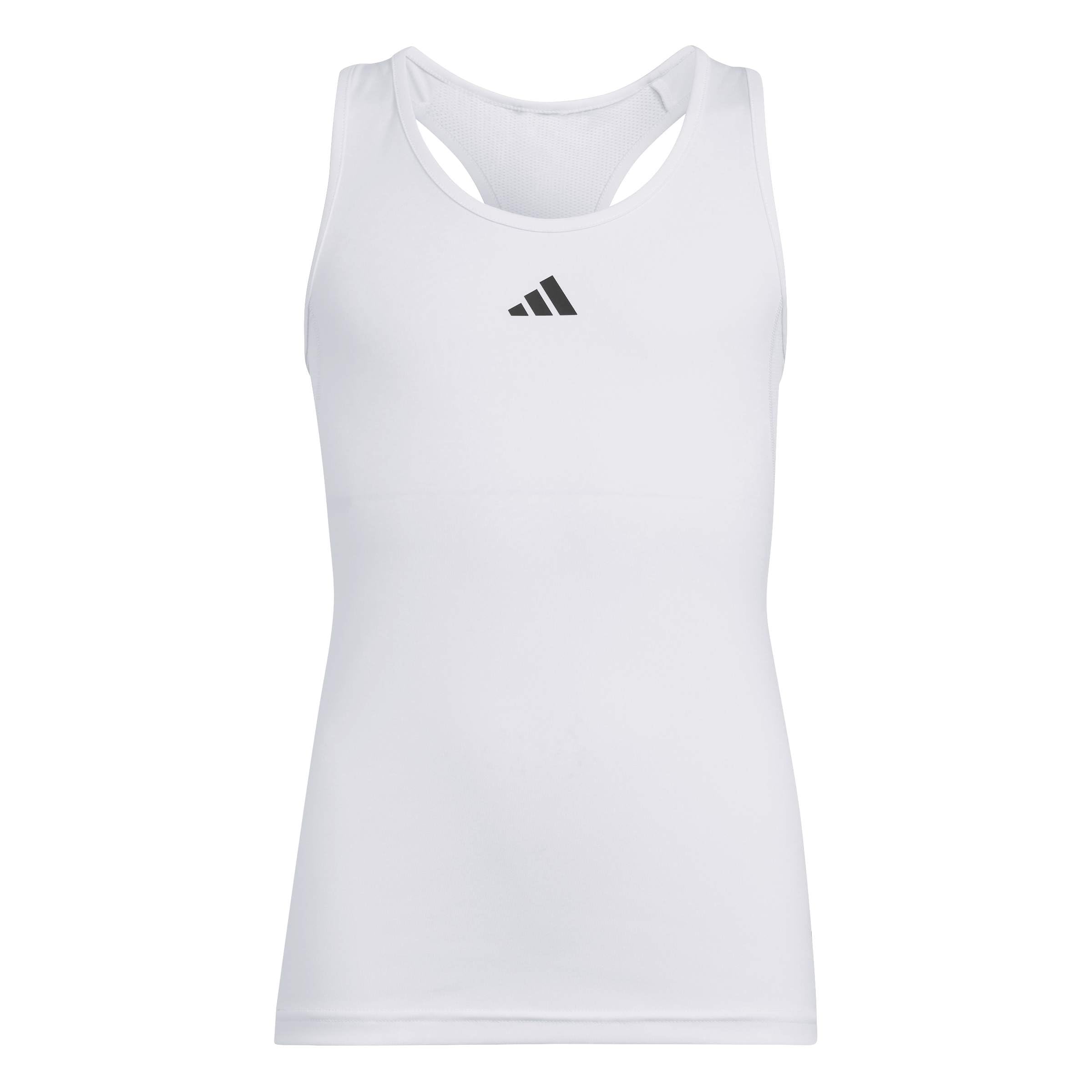 adidas Girl's Techfit Tank Shirt, White/Black, 14-15 Years