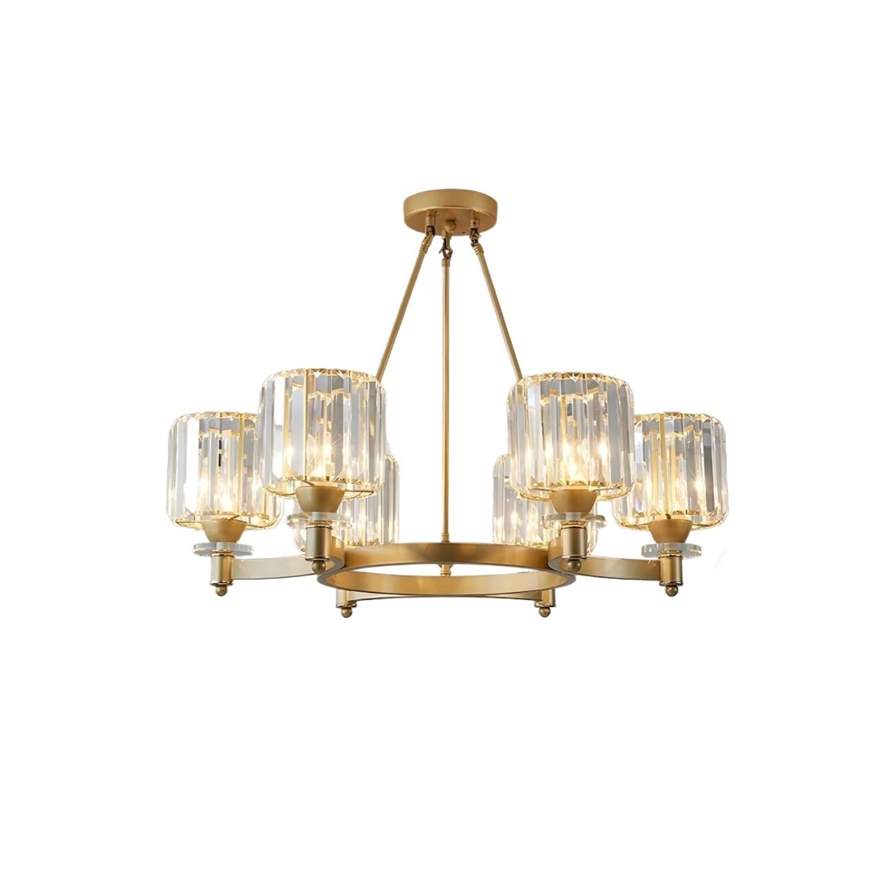 Elegance Crystal Circular Chandelier Prismatic Crystal Lampshade Hanging Light Modern LED Living Room Pendant Light Traditional Ceiling Chandelier for Bedroom Restaurant Cafe Bar Decoration (Color :