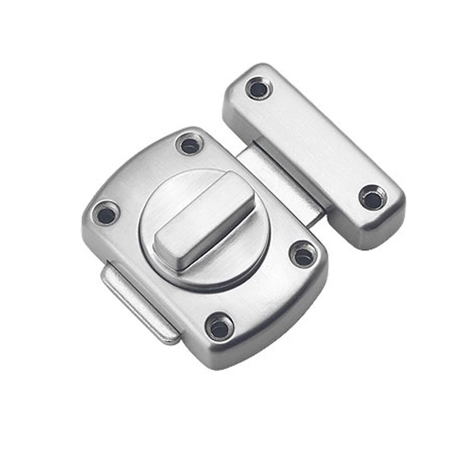 Nvsfzgiyg Silver Door Latch Home Security Sliding Lock Rotatry Switch Gate Zinc Alloy Bolt With Mounting Screws Tools