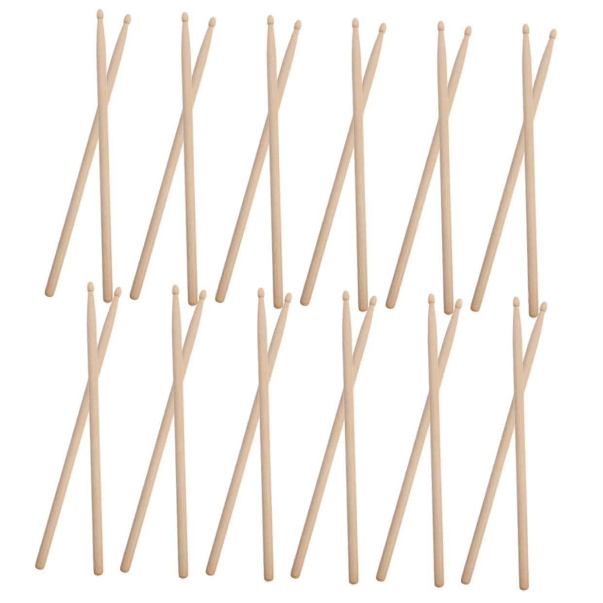 5a Holz Drumsticks 12 Paar für Musiküben und Unterricht | Beige Ausführung, Präzise Verarbeitung, Komfortabler Griff, für Professionelle Drummer und Einsteiger