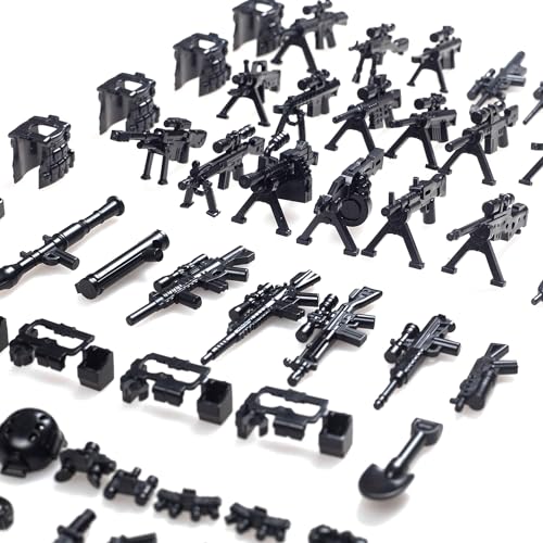 Image of Weapon Pack Military Accessories Kits Toys, 90+ Pieces Army Battle Gun Toys, Parts Compatible with Mini Figure Brick, Suitable for Ages 6+
