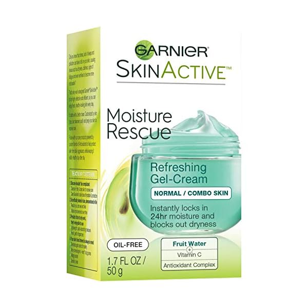Garnier-SkinActive-Moisture-Rescue-Face-Moisturizer-NormalCombo-17-oz Garnier SkinActive Moisture Rescue Refreshing Gel-Cream for Normal/Combo Skin, Oil-Free, 1.7 Oz (50g), 1 Count (Packaging May Vary)