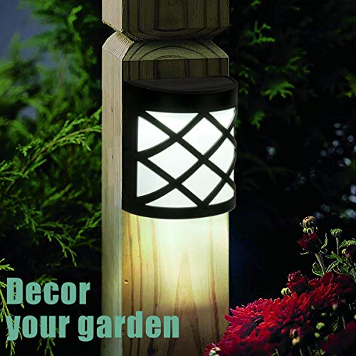 Gigalumi Pack Of 4 Solar Fence Lights, 6 Leds Per Light, Waterproof Solar Wall Lights Christmas Decoration For Outdoor Deck, Patio, Stair, Yard, Path And Driveway. (Cold White) #TOP2