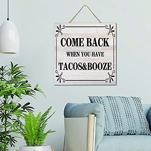 Plaque murale vintage bois pour habiller un mur vide de salle a manger humour tacos