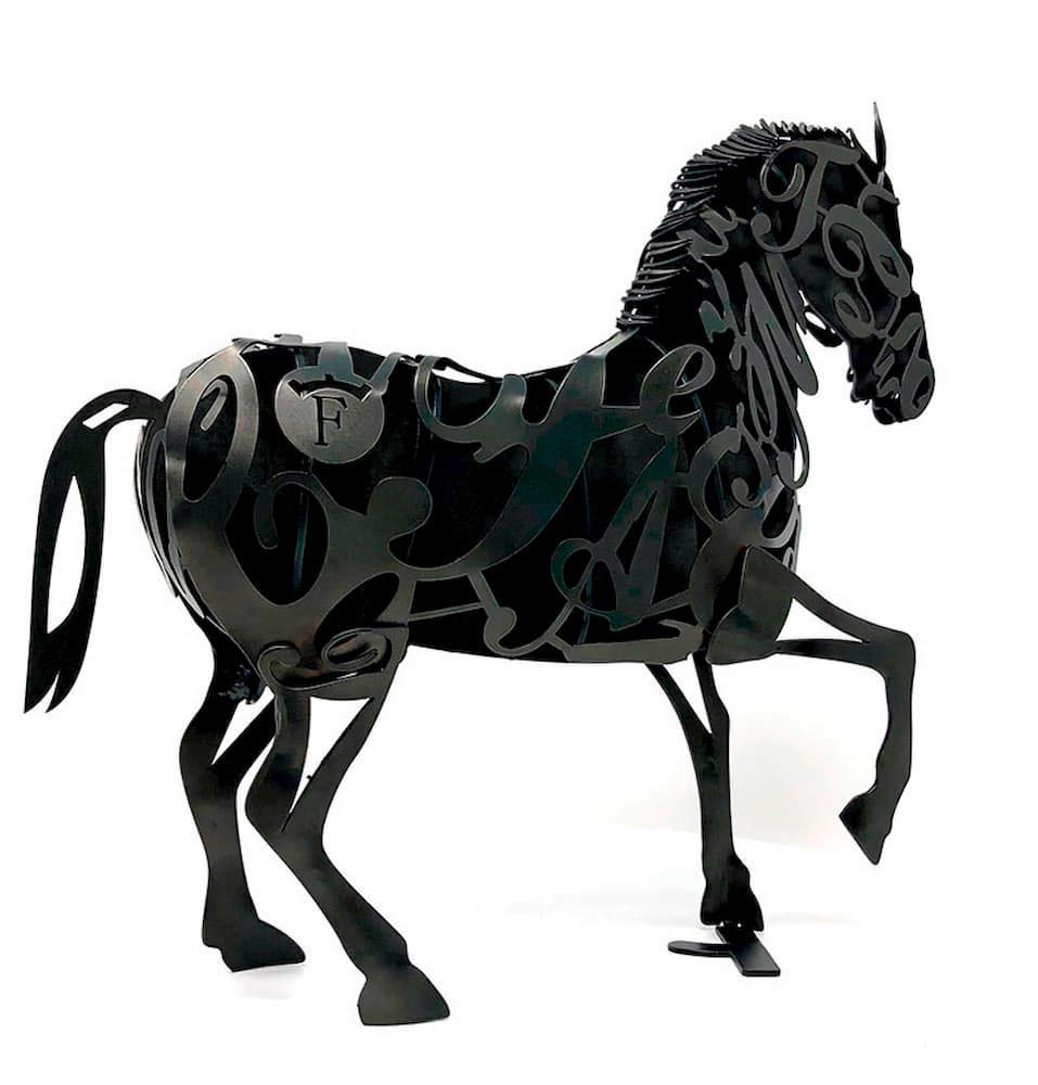 FIGURA ESCULTURA CABALLO DE FORJA HECHA A MANO EN ESPAÑA