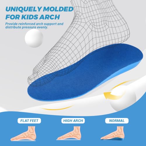 Image of Bacophy Kids Arch Support Insoles Orthotic Cushioning Inserts Deep Heel Cup