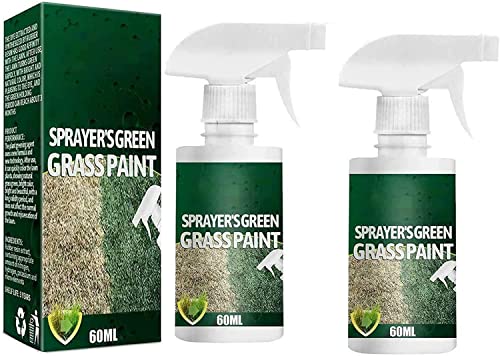 Sprayer's Green Grass Paint, natürlich aussehende Rasenfarbe, schnell wirkende, umweltfreundliche Rasen- und Rasenfarbe, macht Flecken grün (2 Stk)