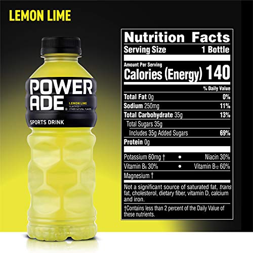 POWERADE, Electrolyte Enhanced Sports Drinks w/ vitamins, Lemon Lime, 20 fl oz, 24 Pack - Thumbnail 5