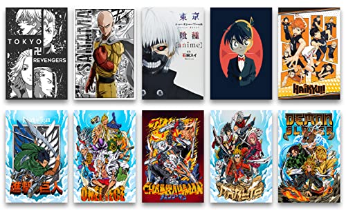 Image of VEENSHI Paper Set Of 30 Anime Wall Poster Tokyo Revener,Chainshaw,Haikyu,Naruto,Onpiece And More Anime Mix Posters (Size 11.8X8.3 Inch 300 Gsm Hard Poster)