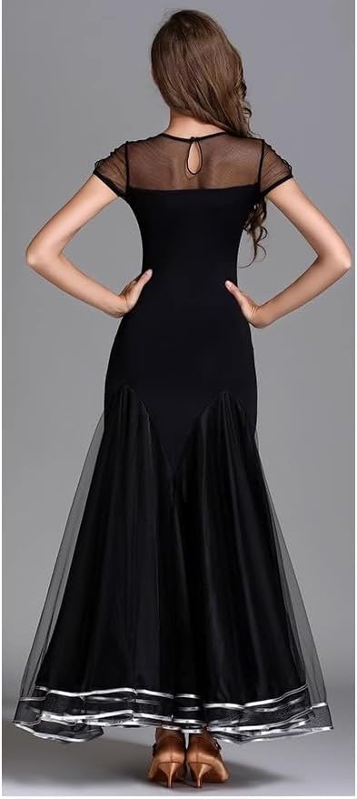 Ballroom Dance Dresses for Women Tango Social Dancewear Waltz Performance Costume Mesh Splice Foxtrot Dancing Outfit