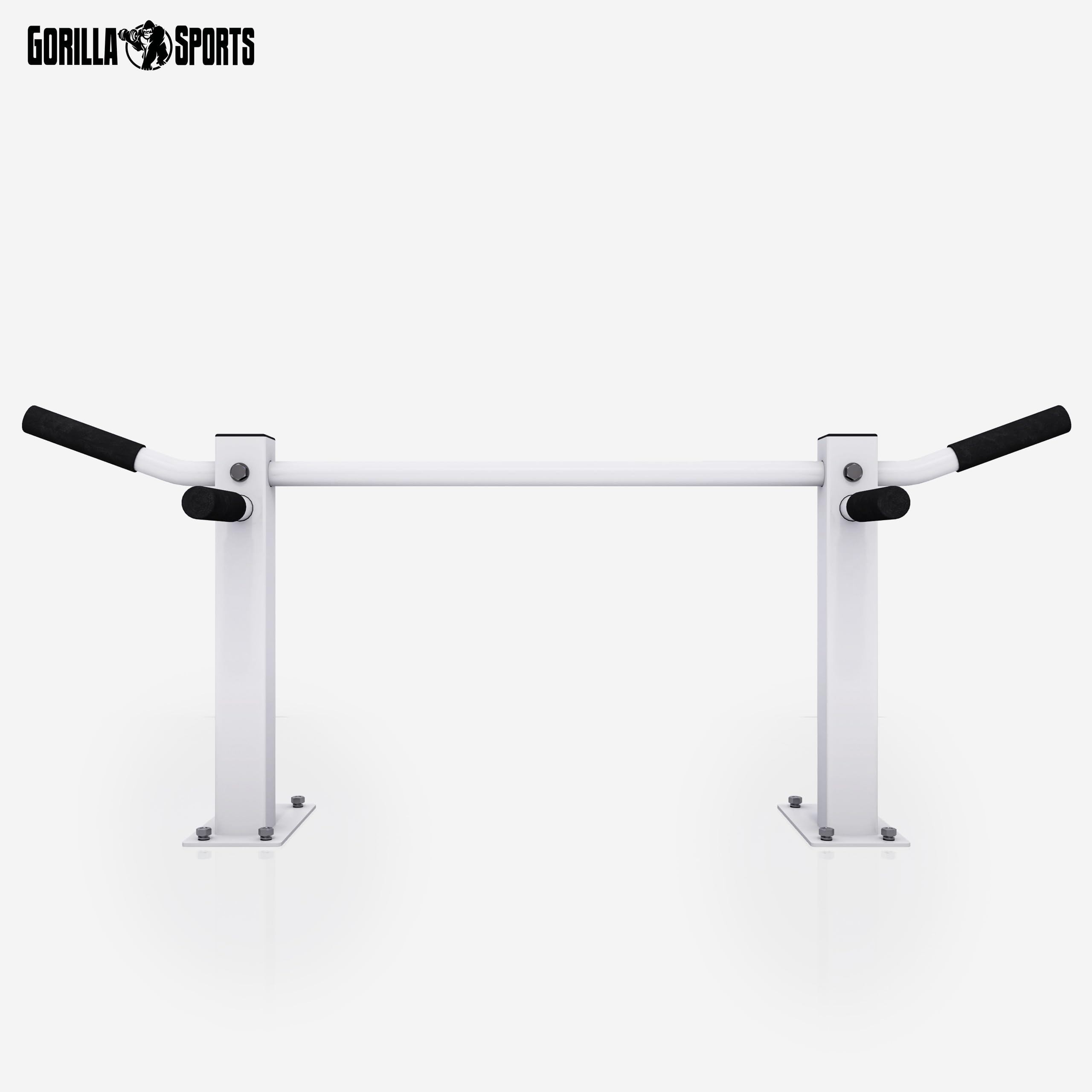 GORILLA SPORTS® Barra per Trazioni - a Soffitto, Carico Max 350 kg, Impugnatura Antiscivolo, in Acciaio, Nero/Bianco - Sbarra Multifunzione, Chin Up, Pull Up Bar, per Sollevamento, Fitness, Palestra
