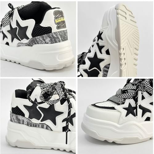 Star Shoes Cute Shoes Y2k Sneakers Chunky Sneakers for Women Anti-Slip Comfort Travel Outdoor Sport US 5.5-9.54