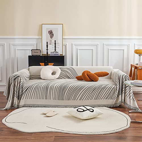 VClife XXL Plush Thick Cotton Couch Cover for Dog with Tassel, 71"x150"