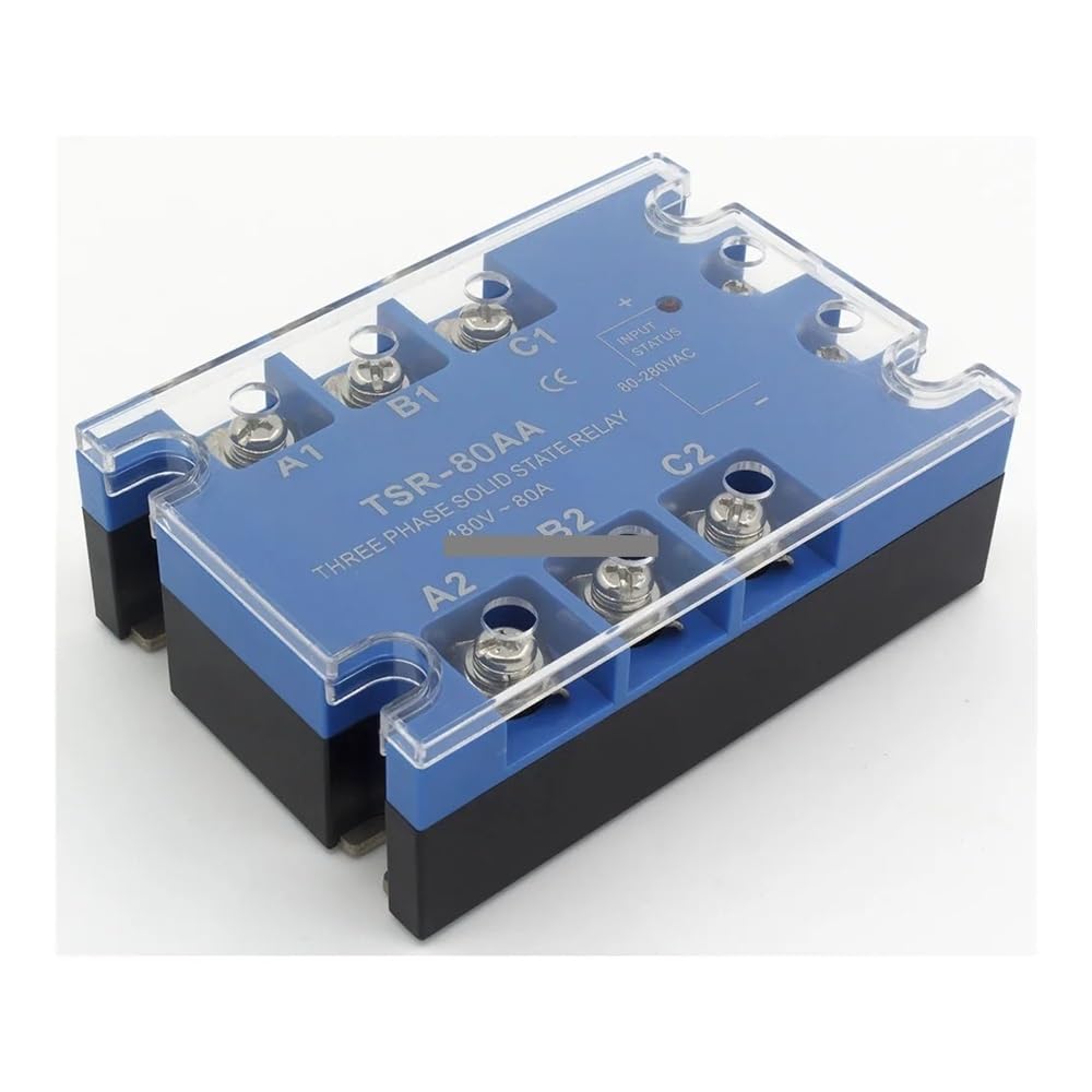 YLQUXEUV TSR-80AA three phase AC to AC 80A 90-480VAC solid state relay/SSR