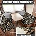 Knextrepoy Camo RV Dinette Cushion Covers Washable Stretch Couch Cushion Covers for RV Camper 2 PCS Oak Hunting Wood Car Bench Seats Interior RV Accessories