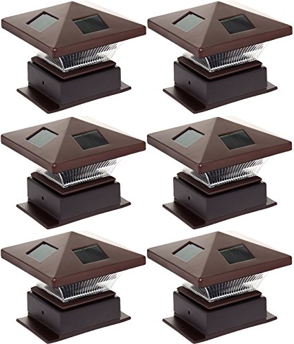 Westinghouse 4 x 4 Pagoda II Solar LED Post Cap Light (6 Pack, Remington Bronze)