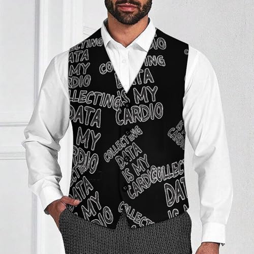 Data Analyst Collecting Data Is My Cardio Men's Formal Suit Vest for Business Formal Or Casual Dress Waistcoat Wedding2