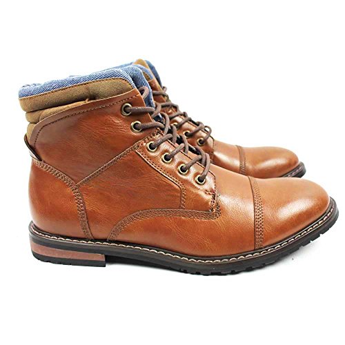 AZAR MAN Mens Ankle Boot Cap Toe Derby Modern Lace Up Round Toe4