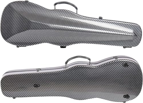 Nofiss カーボンファイバー 軽量 バイオリンケース バイオリンハードケース 14-16インチ バイオリンケース ダブルショルダーストラップ付き 温度計内蔵 、ユニバーサルビオラケース 圧力や摩耗に強く 防湿性があり 空輸できます (ダークグレー)