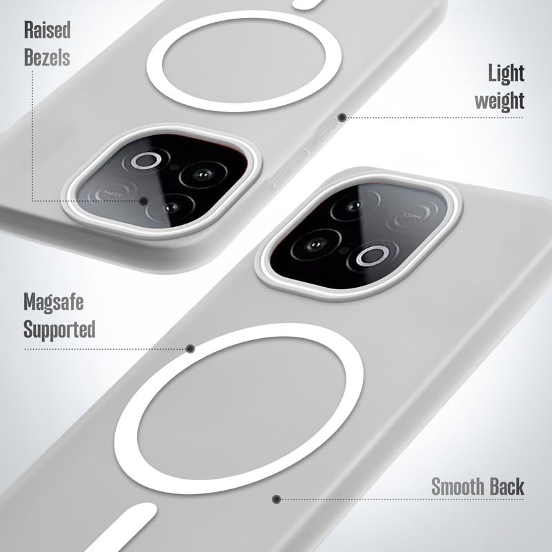 Image of Mr. Case Back Cover for iQOO Neo 10 5G Elegant Frosted White Translucent Back with Wireless Charging Support | Anti-Scratch Shockproof Phone Case - White
