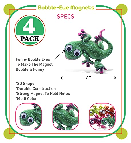Set de 4 imanes decorativos de gecko para refrigerador miniatura 2