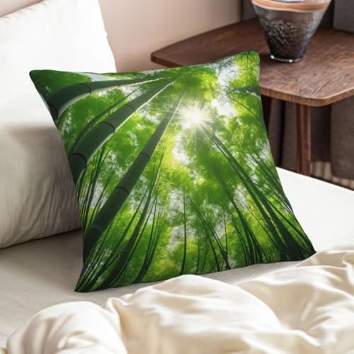 Outdoor Kissen 40x40 cm 4er Set Wetterfest Kissenbezug Grün Kissenbezüge Atmungsaktiv Leinen Dekokissen Wälder Outdoorkissen Dekokissen für Outdoor Balkon Terrasse Garten Bauernhaus Dekor -LI193 – Bild 5