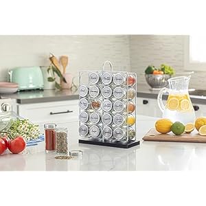 Orii 20 Jar Spice Rack Stainless Steel Filled with Spices - Standing Rack Shelf Holder & Countertop Spice Rack Tower Organizer for Kitchen Spices with Spice Refills for 5 Years Orii 20 Jar Spice Rack Stainless Steel Filled with Spices Standing Rack Shelf Holder Countertop Spice Rack Tower Organizer for Kitchen Spices with Spice Refills for 5 Years