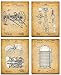 Original Farming Patent Prints - Set of Four Photos (8x10) Unframed - Makes a Great Gift Under $20 for Farmers or Country Decor