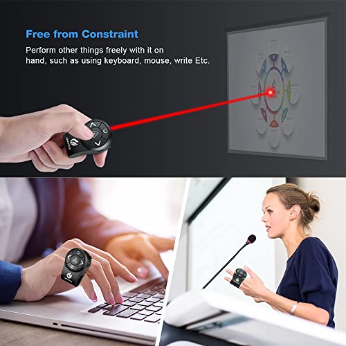 amerteer wireless presentation clicker for powerpoint presentations rf 24ghz finger ring remote ppt slides clicker pen rechargeable