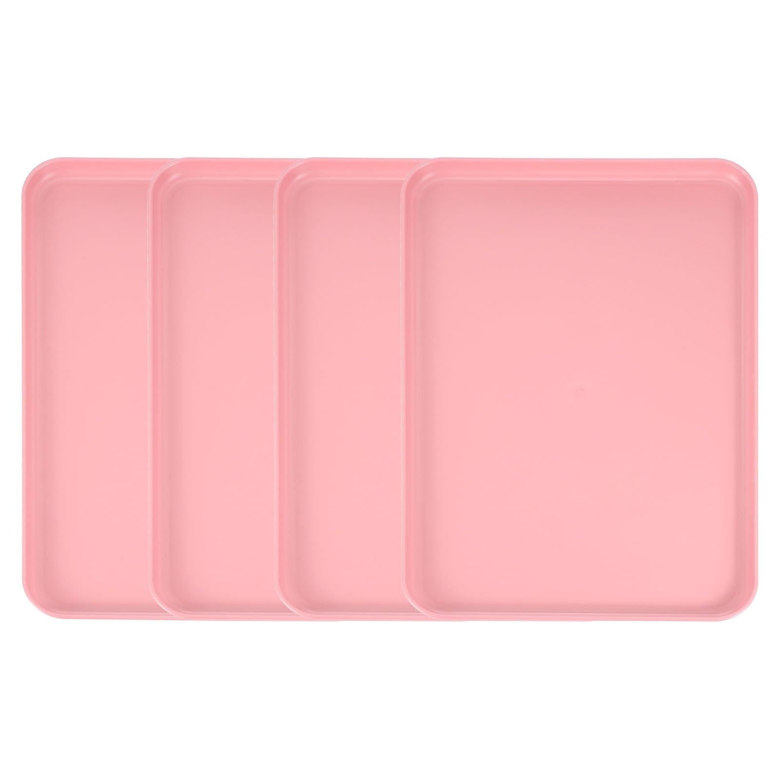 Plateau de service en plastique rigide rose durable lot de 4
