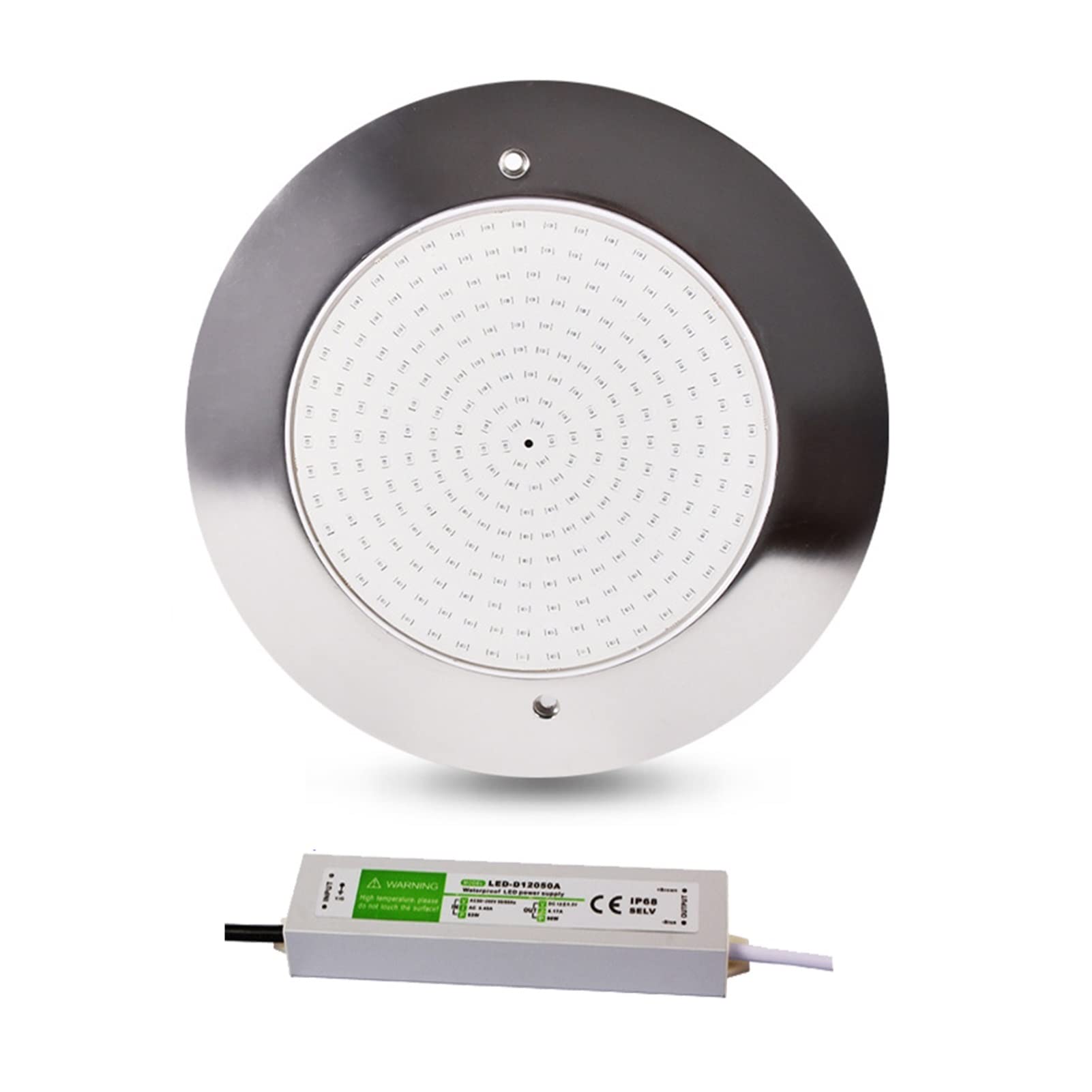 LGJEGD 12-35W Ultra Thin LED Swimming Pool Light, DC 12V IP68 Waterproof Stainless Steel Underwater Light (Color : Warm white light, Size : 25w)