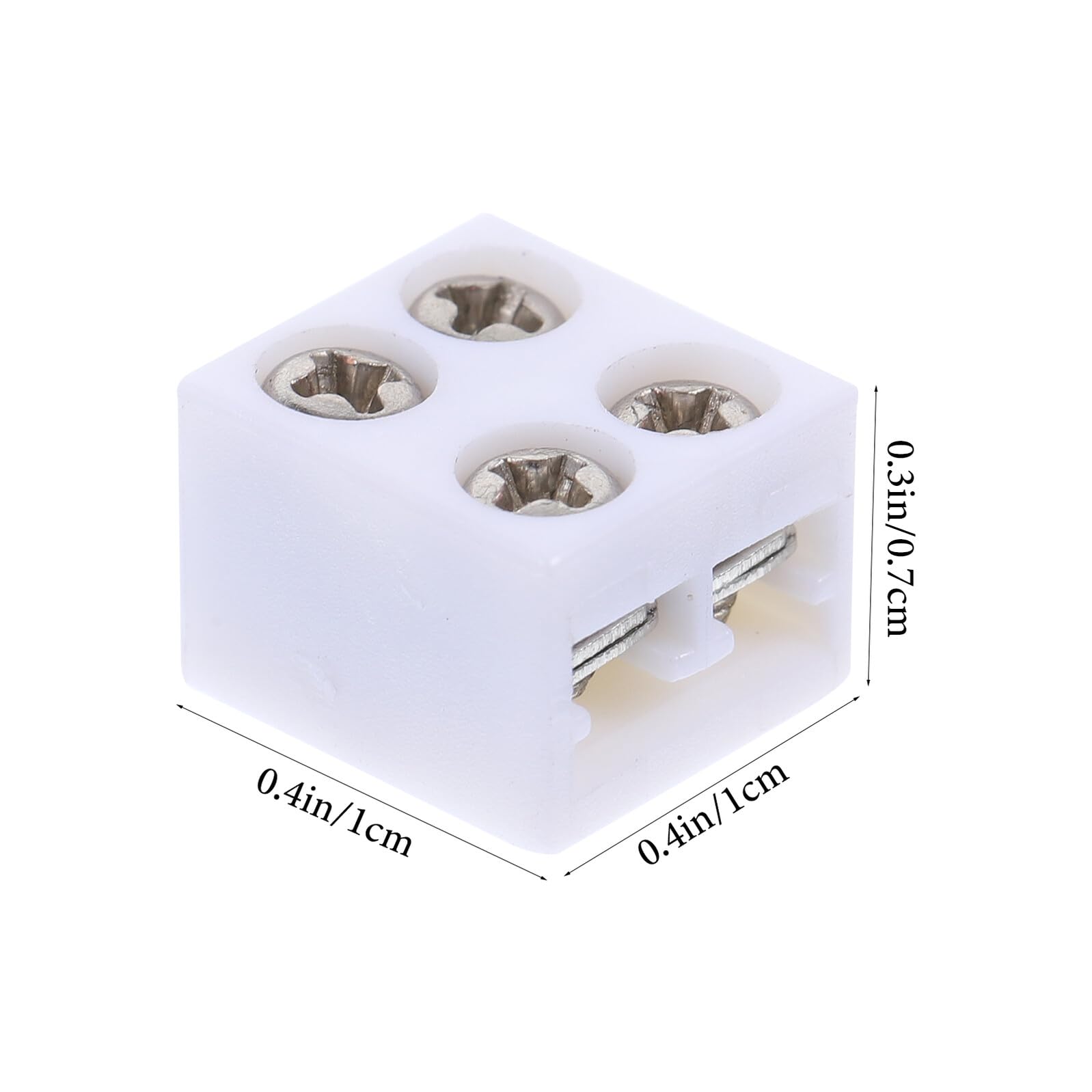 Kit de Conectores para Tiras de Luces LED de 2 Pines y 8 Mm Diseño de Tornillo, Compatible Luces LED de 5v/12v/24v y Cables 16-22awg, 50 Piezas de Plástico Blanco